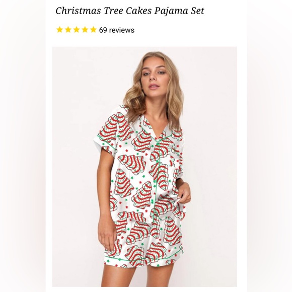 Christmas Tree Cake Pajama Set - NWT - Women’s Med - Picture 1 of 6